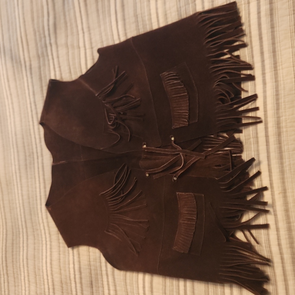 Vintage 60's 70's suede fringe vest